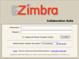 zimbra web client sign in copyright © 2005-2009