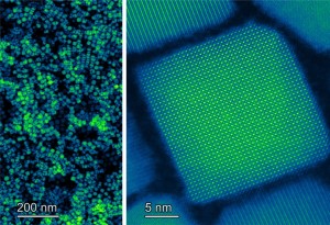 Gleichmäßige Größe der Perowskit-Nanokristalle (Bilder: mit.edu)