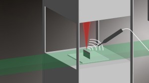 Prinzipskizze der akustischen Überwachung beim 3D-Druck (Illustration: epfl.ch)
