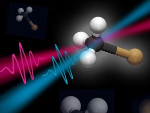 Photolyse von neutralem Jodmethan lässt sich mit zweitem Laserpuls verhindern (Bild: uni-hamburg.de)