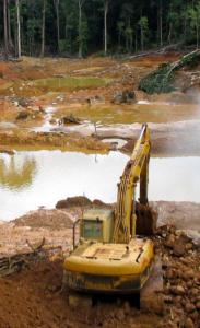 Goldsuche in einem Torfmoor in Peru: fatal für die CO2-Bilanz (Foto: ioppublishing.org)